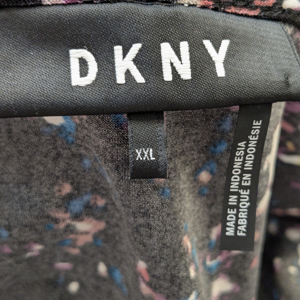 DKNY Black Multicolored Pattern Fitted Ruched Sleeveless Women's Top Plus XXL - Picture 6 of 7